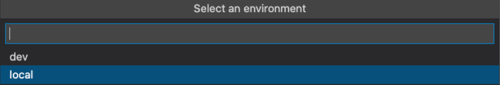 Screenshot shows the environment list.